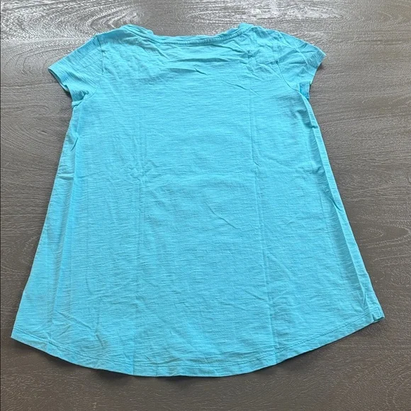 Lilly Pulitzer Aqua Etta Slub Cotton Shirt, size S, like new - Picture 4 of 4